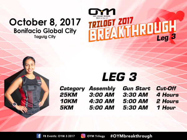 On Your Mark Trilogy 2017 Breakthrough Run Leg 3 Details
