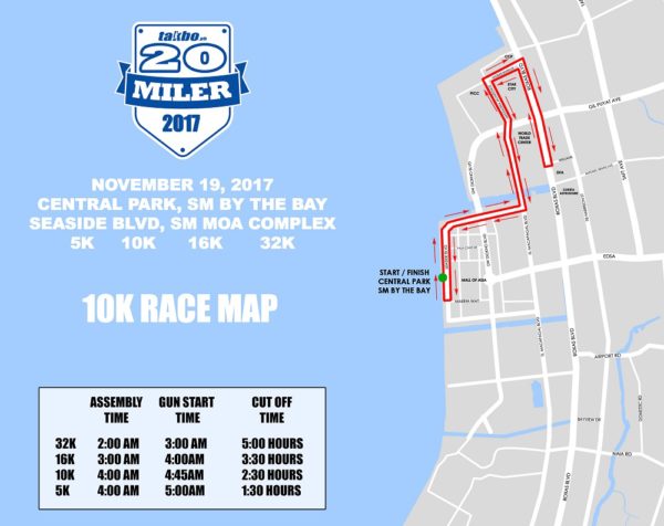 TPH 20Miler 10K Race Map