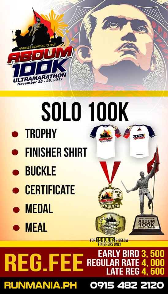 Andres Bonifacio Day 100K Ultra Marathon 2017 Poster