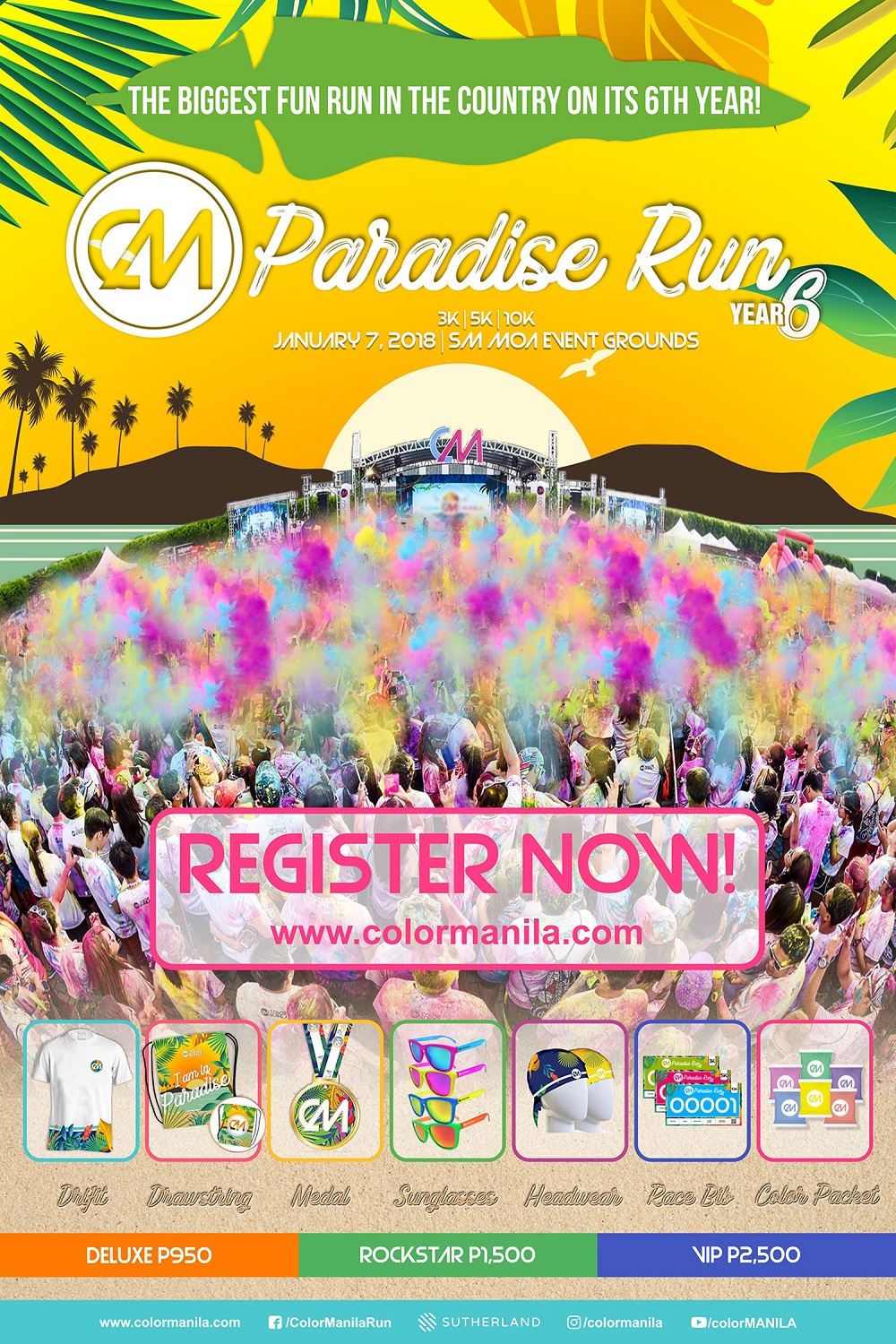 Color Manila Paradise Run 6 2018 Poster