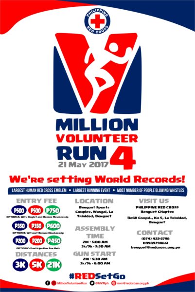 Million Volunteer Run 4 PRC Benguet Leg 2017 Poster