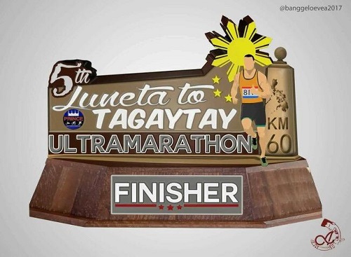 5th Luneta To Tagaytay Midnight Ultramarathon 2018 Trophy