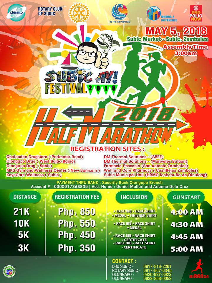 Subic-Ay! Half Marathon 2018 Poster
