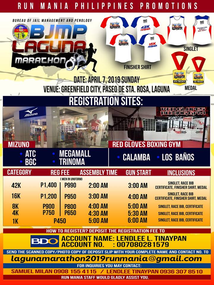 BJMP Laguna Marathon 2019 Poster